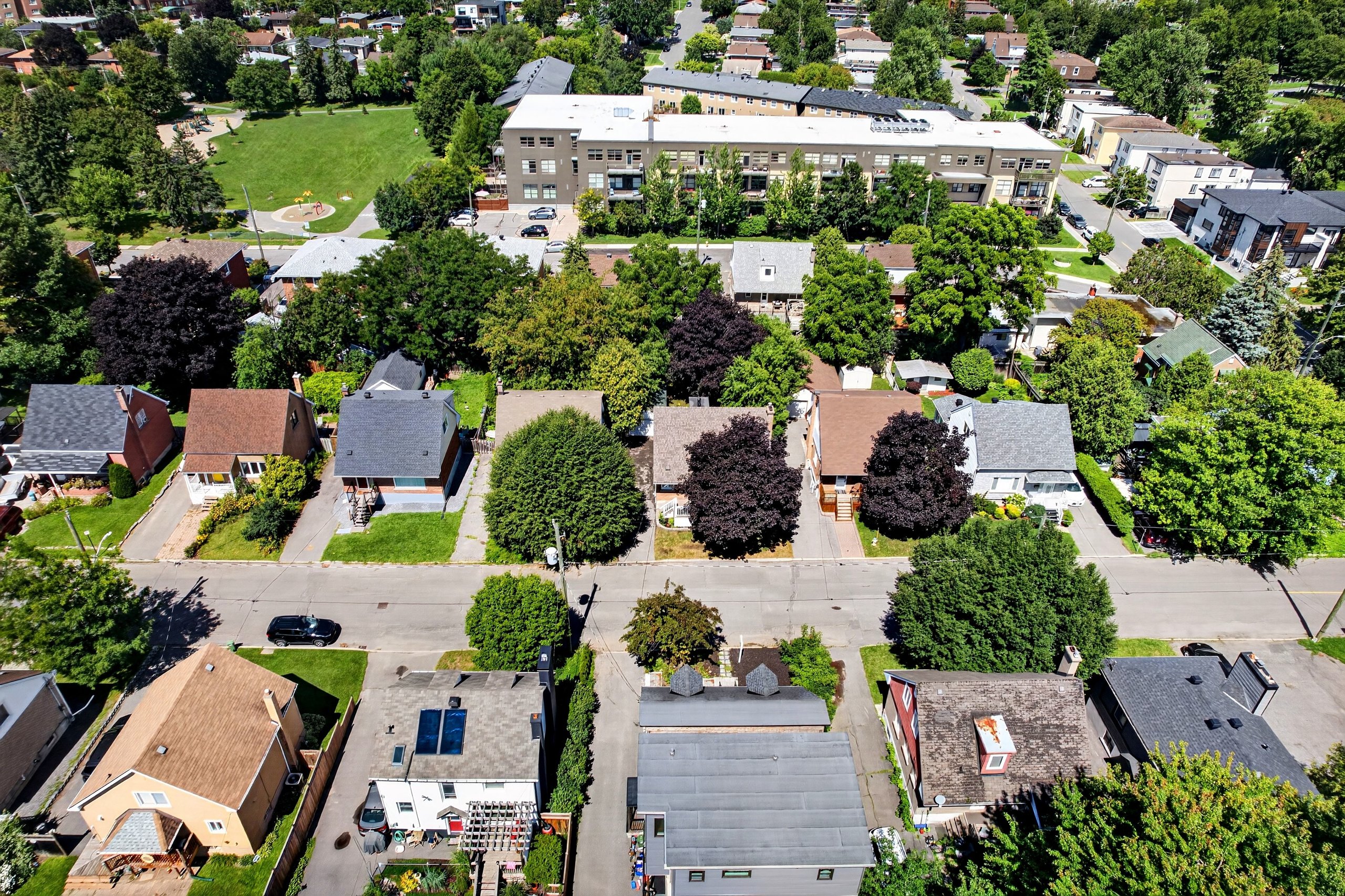 Aerial view of Vanier North showing 337 Joffre-Belanger Way and the surrounding streets