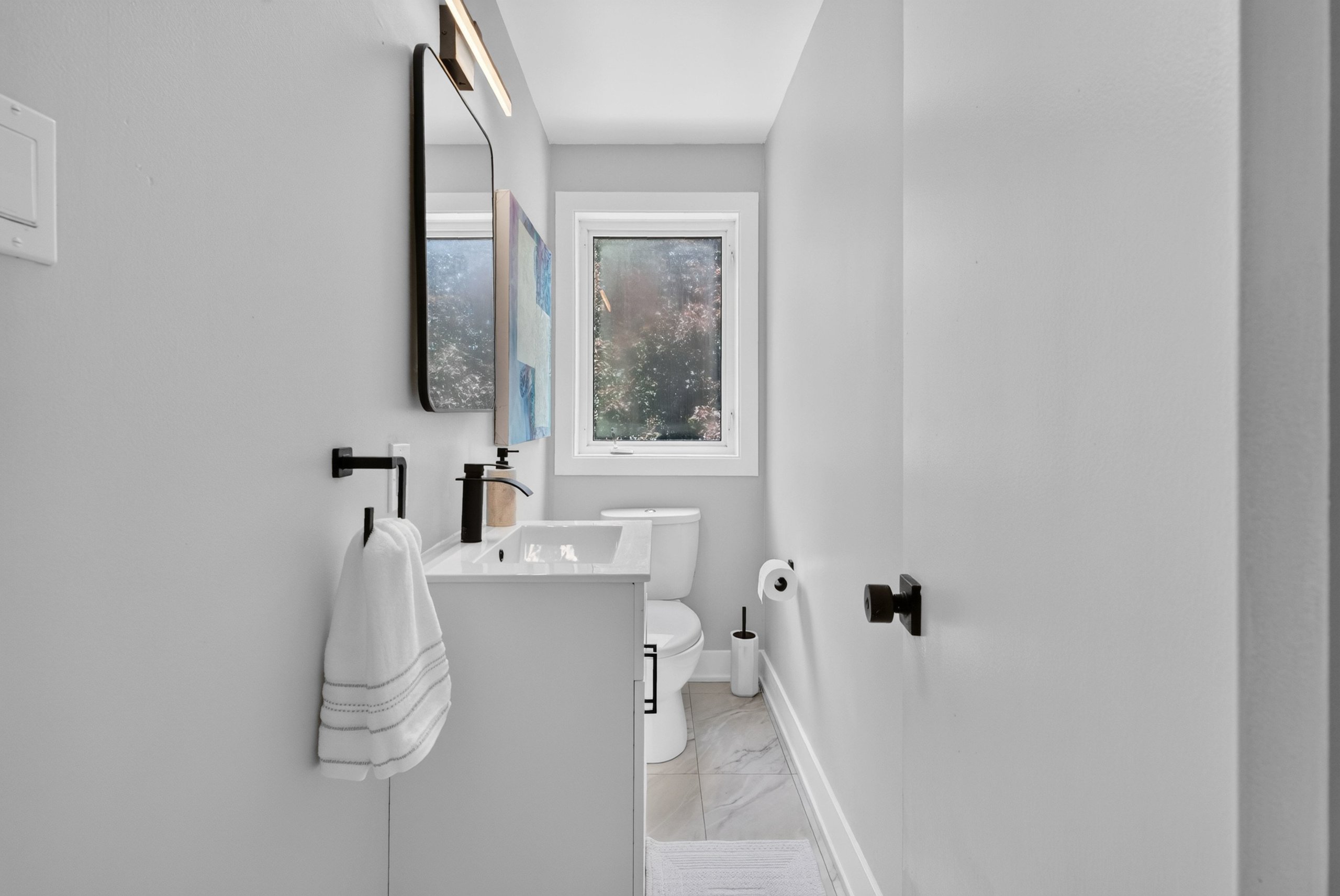 New second-floor bathroom
