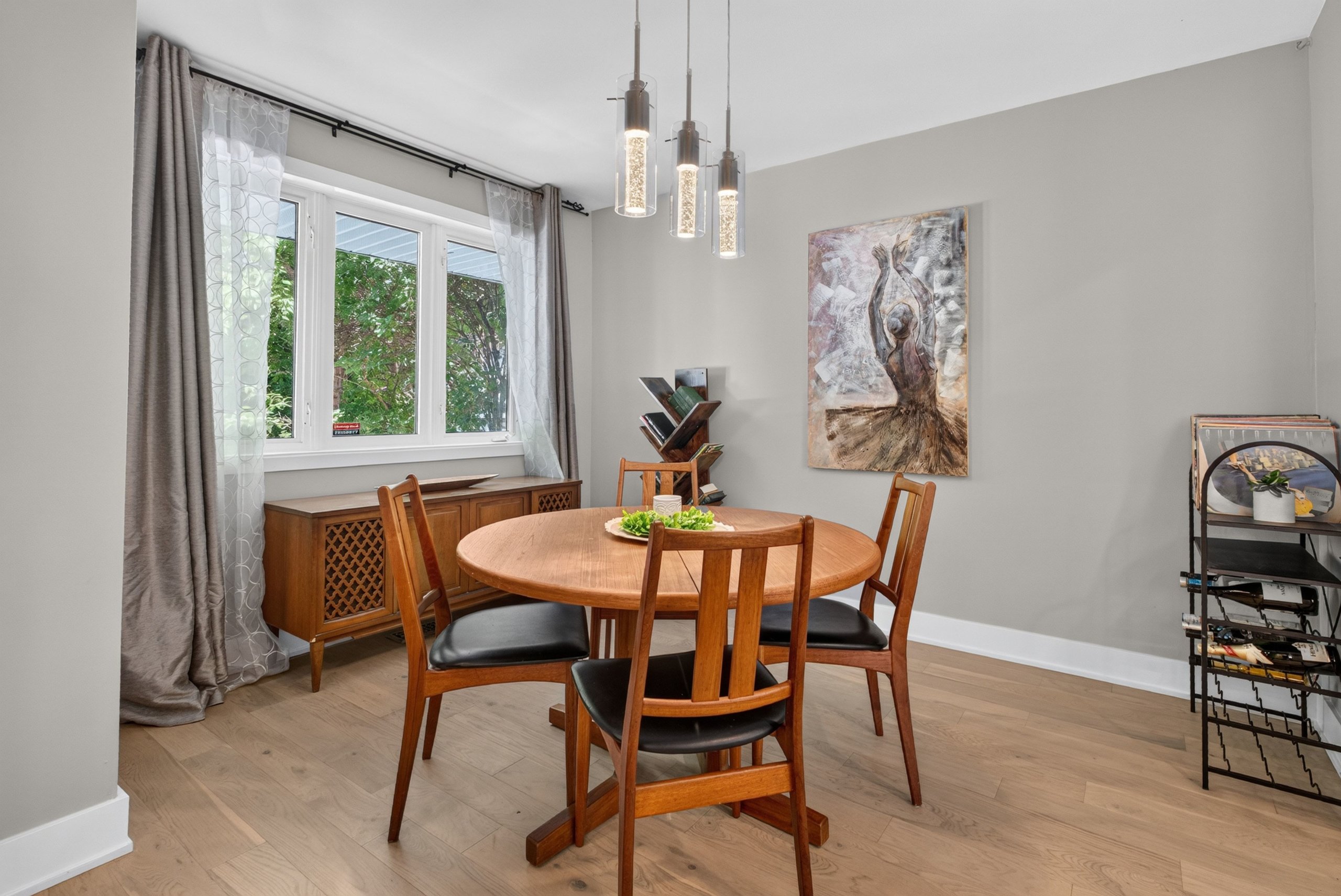 Dining area with new hardwood